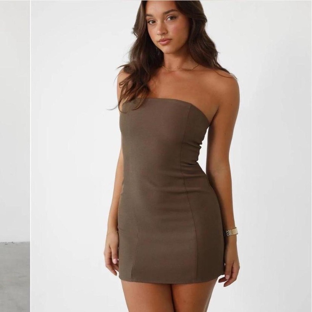 NWT charcoal the label brown mini dress